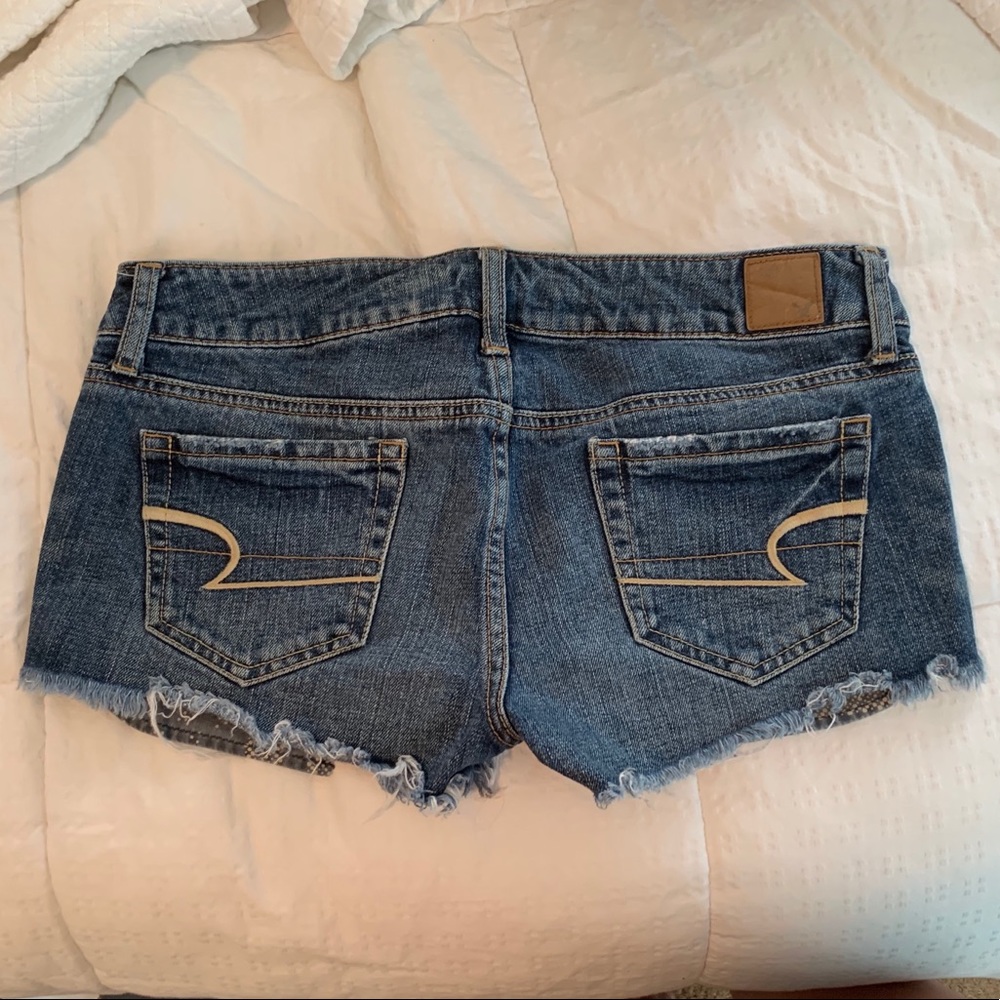 American eagle faded cut off short jean shorts